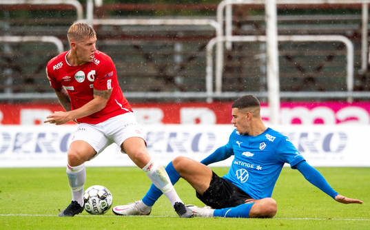 Degerfors Victor Edvardsen och Halmstads Edvin Kurtulus