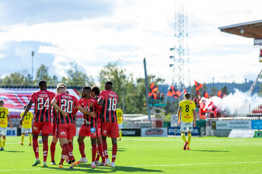 Östersunds spelare jublar