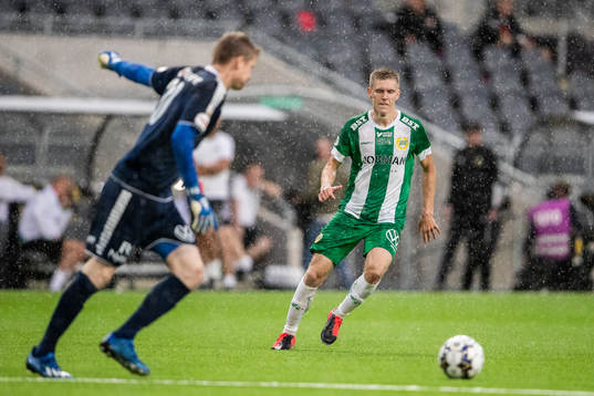 Kalmars målvakt Tobias Andersson och Hammarbys Aron