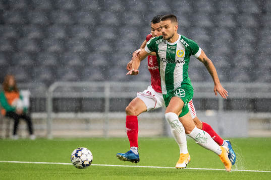 Kalmars Emin Nouri och Hammarbys Vladimir Rodic