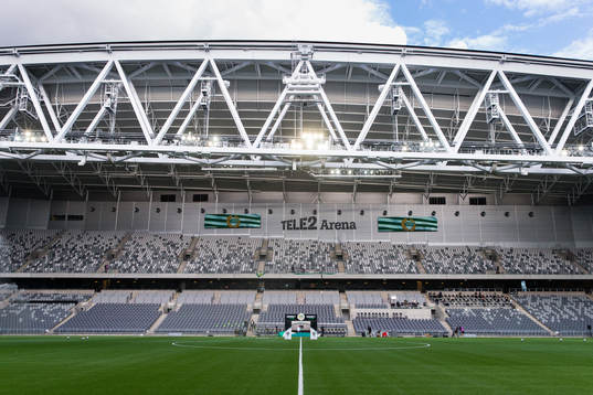 Tele2 Arena innan fotbollsmatchen i Allsvenskan mellan
