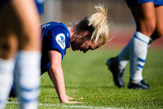 Rikke Marie Madsen of Vålerenga looks dejected