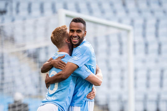 Malmö FFs Anders Christiansen  och Isaac Kiese Thelin