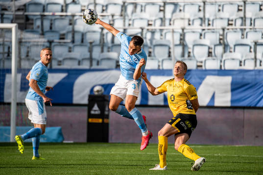 Malmö FFs Jonas Knudsen och Elfsborgs Per Frick