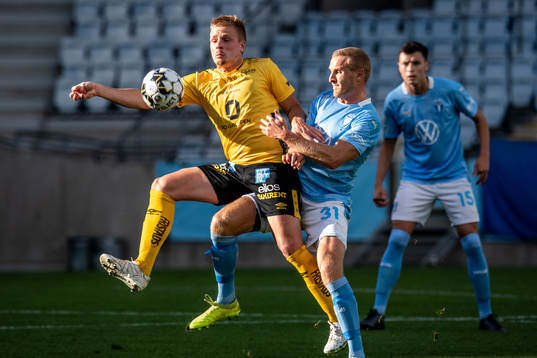 Elfsborgs Per Frick och Malmö FFs Franz Brorsson