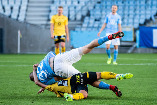 Elfsborgs Frederik Holst och Malmö FFs Jo Inge Berget