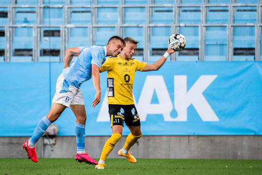 Malmö FFs Jonas Knudsen och Elfsborgs Jesper Karlsson