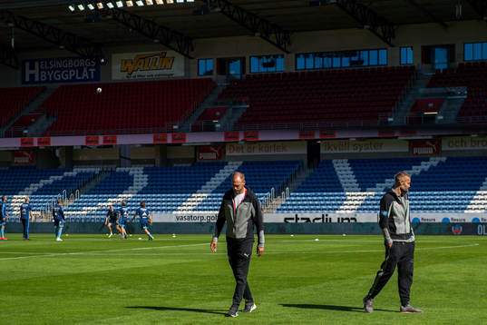 Helsingborgs Andreas Granqvist och tränare Olof Mellberg