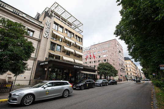 Exterior view of Scandic Park Hotel, the base for the