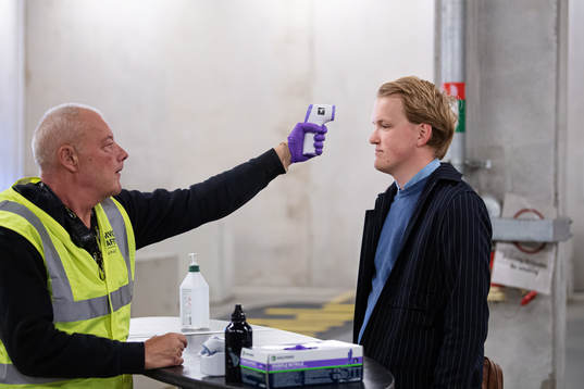 Swedish journalist Martin Petersson has his temperature