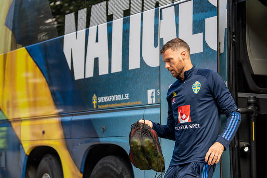 Marcus Berg of the Swedish national football team arrives