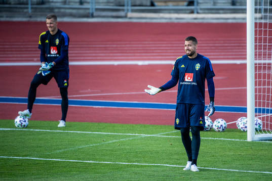 Goalkeepers Karl-Johan Johnsson and Kristoffer Nordfeldt of