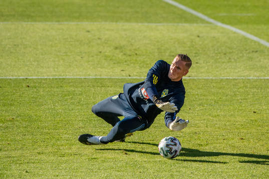 Goalkeeper Robin Olsen of the Swedish national football team