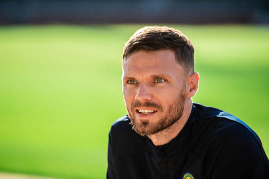 Marcus Berg of the Swedish national football team is being