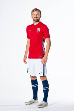 Iver Fossum of the Norwegian national football team poses