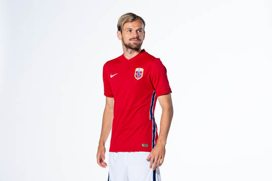 Iver Fossum of the Norwegian national football team poses