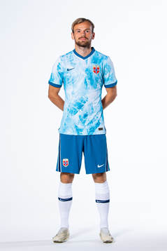 Iver Fossum of the Norwegian national football team poses