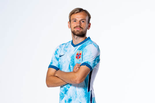 Iver Fossum of the Norwegian national football team poses