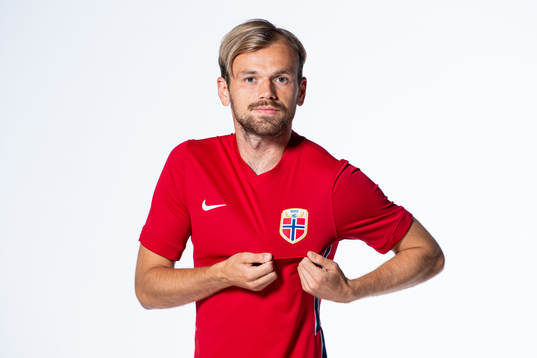 Iver Fossum of the Norwegian national football team poses