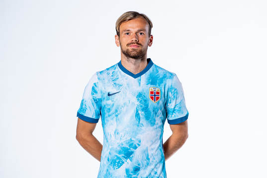 Iver Fossum of the Norwegian national football team poses