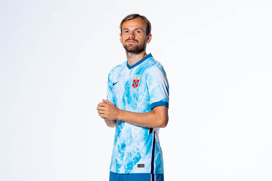 Iver Fossum of the Norwegian national football team poses