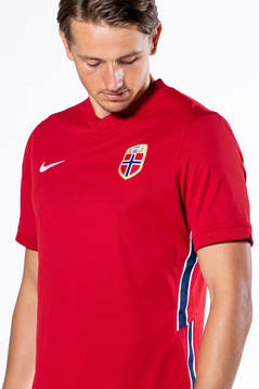 Sander Berge of the Norwegian national football team poses