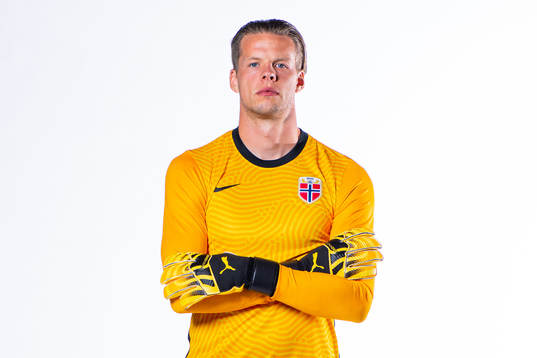 Goalkeeper Ørjan Håskjold Nyland of the Norwegian