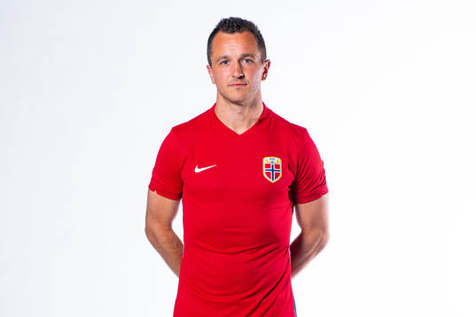 Even Hovland of the Norwegian national football team poses