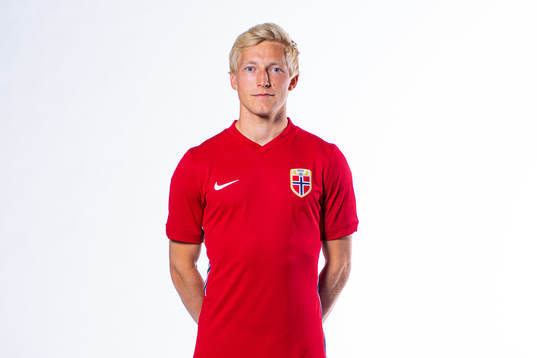 Birger Meling of the Norwegian national football team poses
