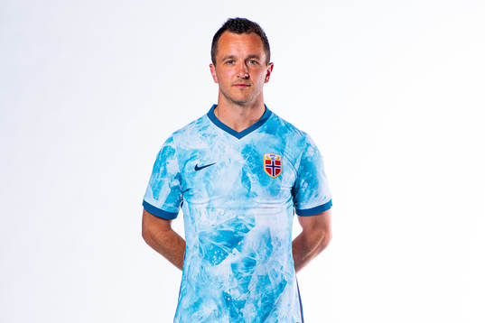 Even Hovland of the Norwegian national football team poses