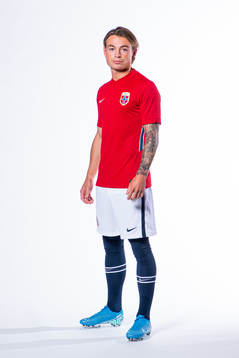 Patrick Berg of the Norwegian national football team poses