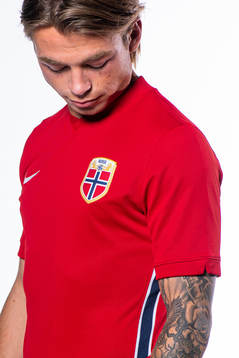 Patrick Berg of the Norwegian national football team poses