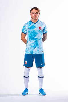 Patrick Berg of the Norwegian national football team poses
