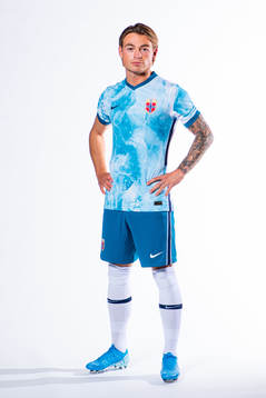 Patrick Berg of the Norwegian national football team poses