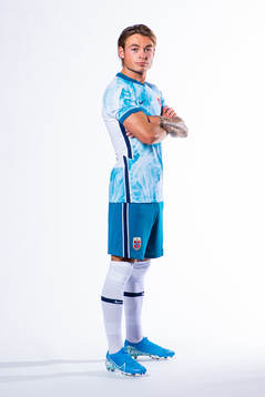 Patrick Berg of the Norwegian national football team poses