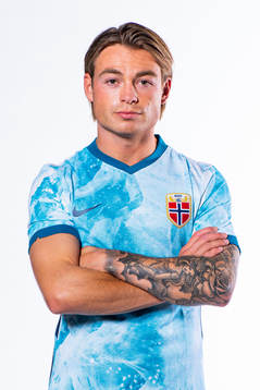 Patrick Berg of the Norwegian national football team poses