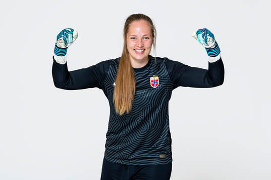 Goalkeeper Aurora Mikalsen of the Norwegian women’s