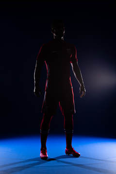 Joshua King of the Norwegian national football team poses
