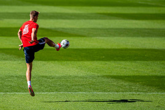 Kristoffer Ajer of the Norwegian national football team