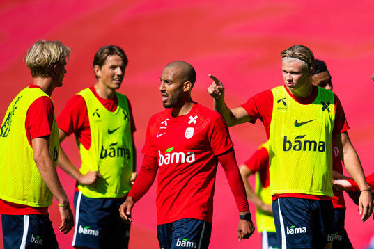 Haitam Aleesami and Erling Braut Haaland of the Norwegian