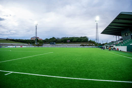 Klostergårdens IP innan fotbollsmatchen i Division 1