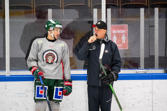 Theodor Lennström och tränare Roger Rönnberg