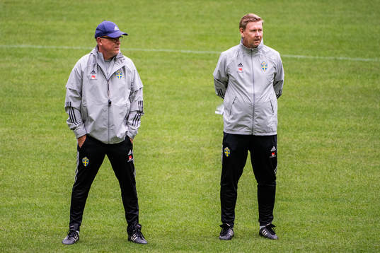 Janne Andersson, head coach, and Peter Wettergren,