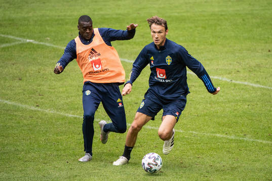 Ken Sema and Albin Ekdal of the Swedish national football
