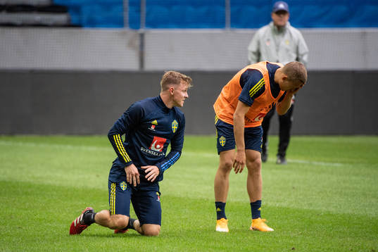 Emil Krafth and Ludwig Augustinsson of the Swedish national