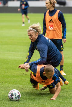 Ludwig Augustinsson and Emil Forsberg of the Swedish