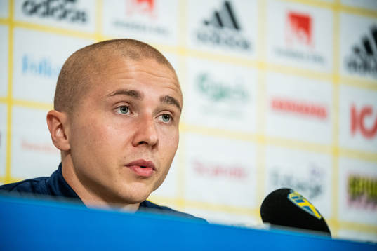 Sebastian Holmén of the Swedish national football team