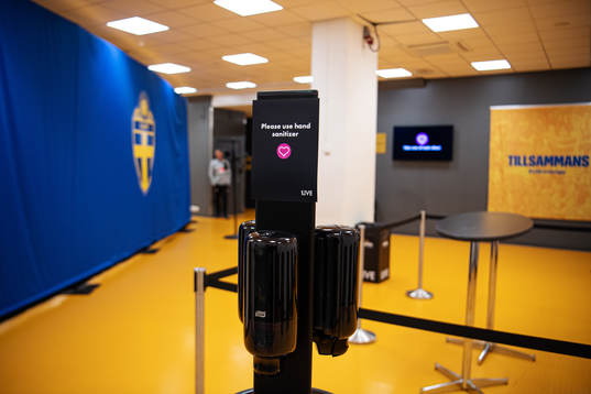 Hand sanitizer in accordance with the UEFA Return to Play