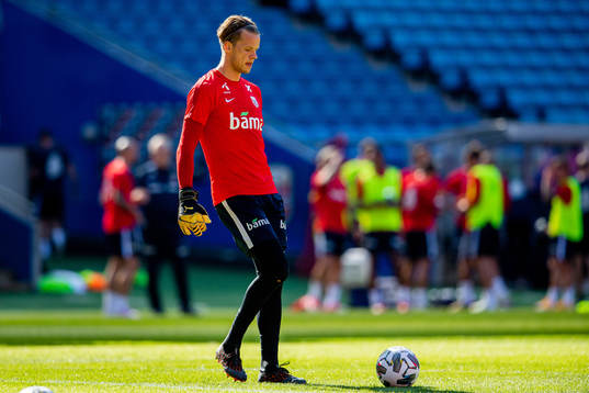 Goalkeeper Ørjan Håskjold Nyland of the Norwegian