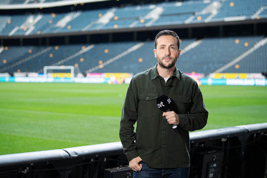 Johan Kücükaslan, reporter at SVT Sport, poses for a